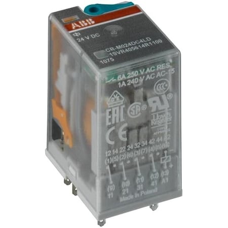 Abb 1SVR405613R1000, CR-M024DC4 PLUGGABLE RELAY, PK 10 1SVR405613R1000